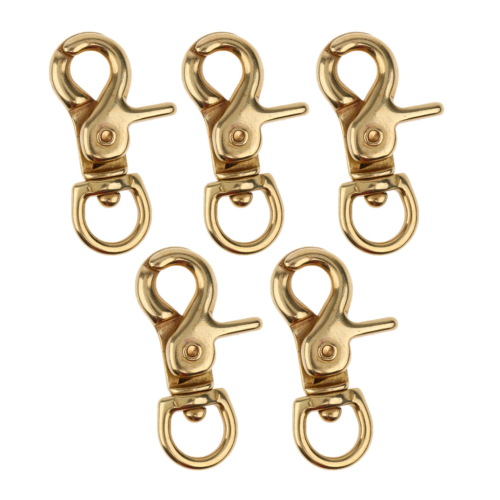 5 Brass Lobster Clasp Hook Keychain Swivel Trigger Snap Hook Buckle Findings