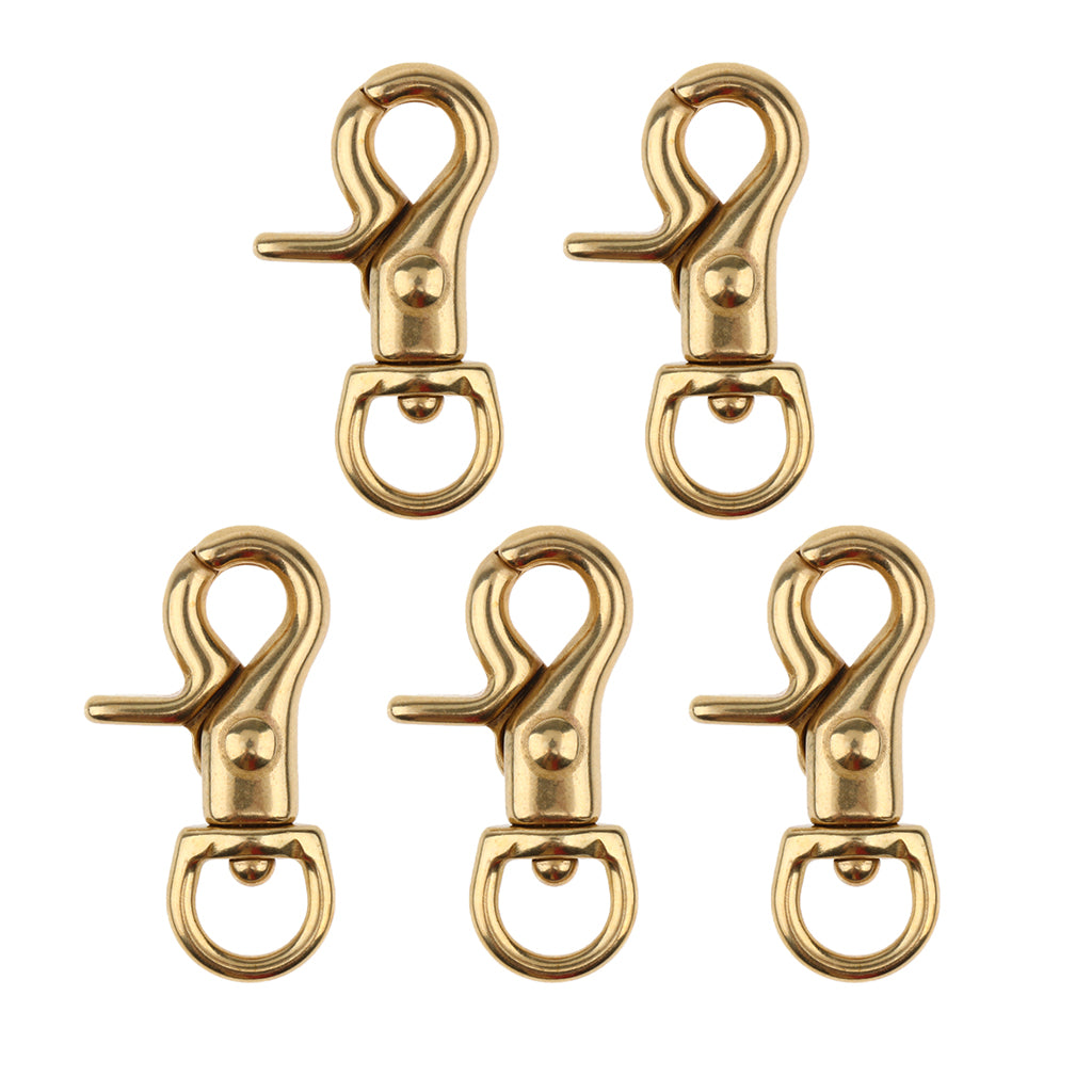 5 Brass Lobster Clasp Hook Keychain Swivel Trigger Snap Hook Buckle Findings