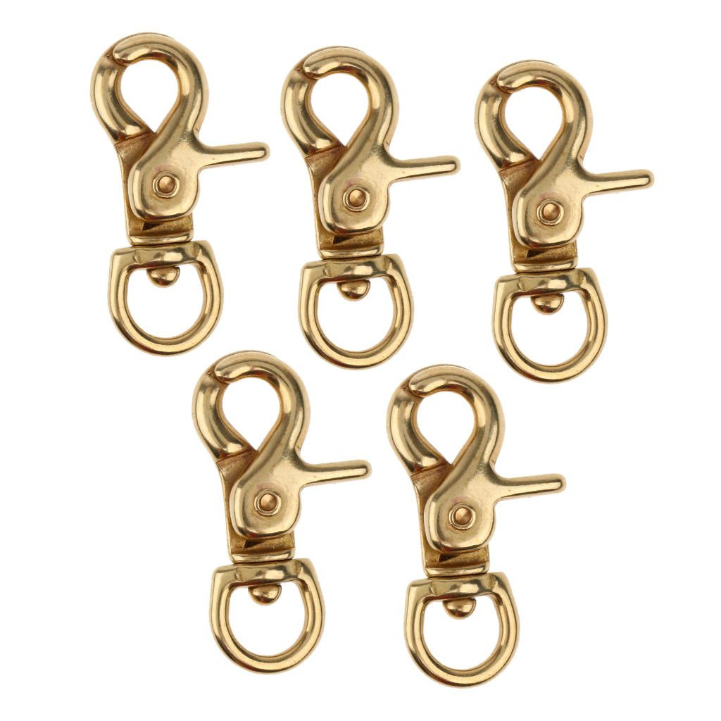5 Brass Lobster Clasp Hook Keychain Swivel Trigger Snap Hook Buckle Findings