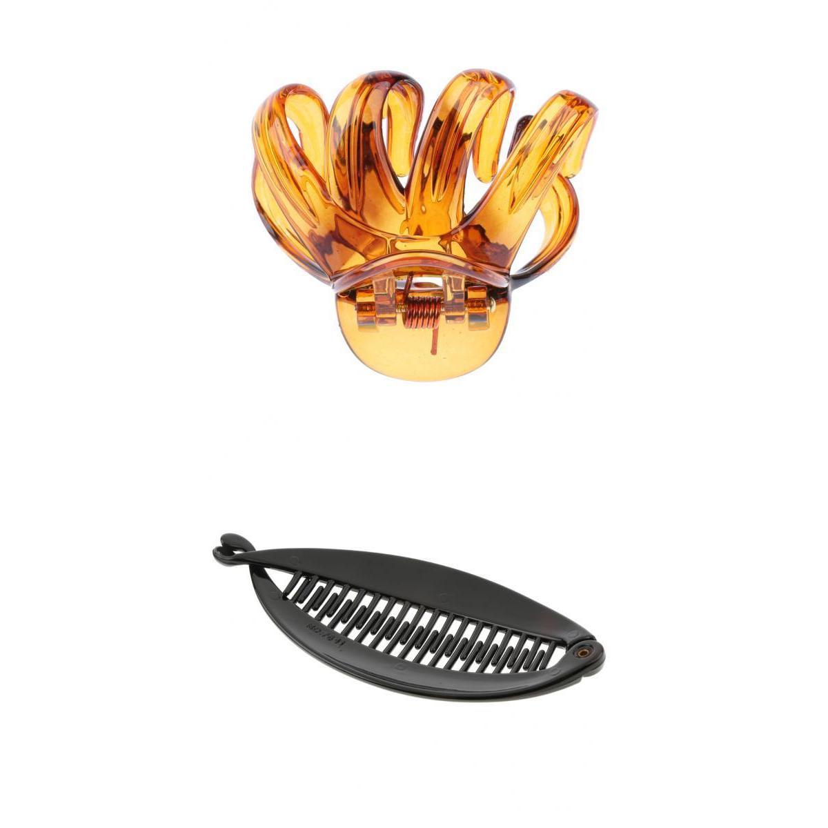 2/pack Hair Claw Clips Thick Hair Ponytail Holder Fish Tail Hair Clip