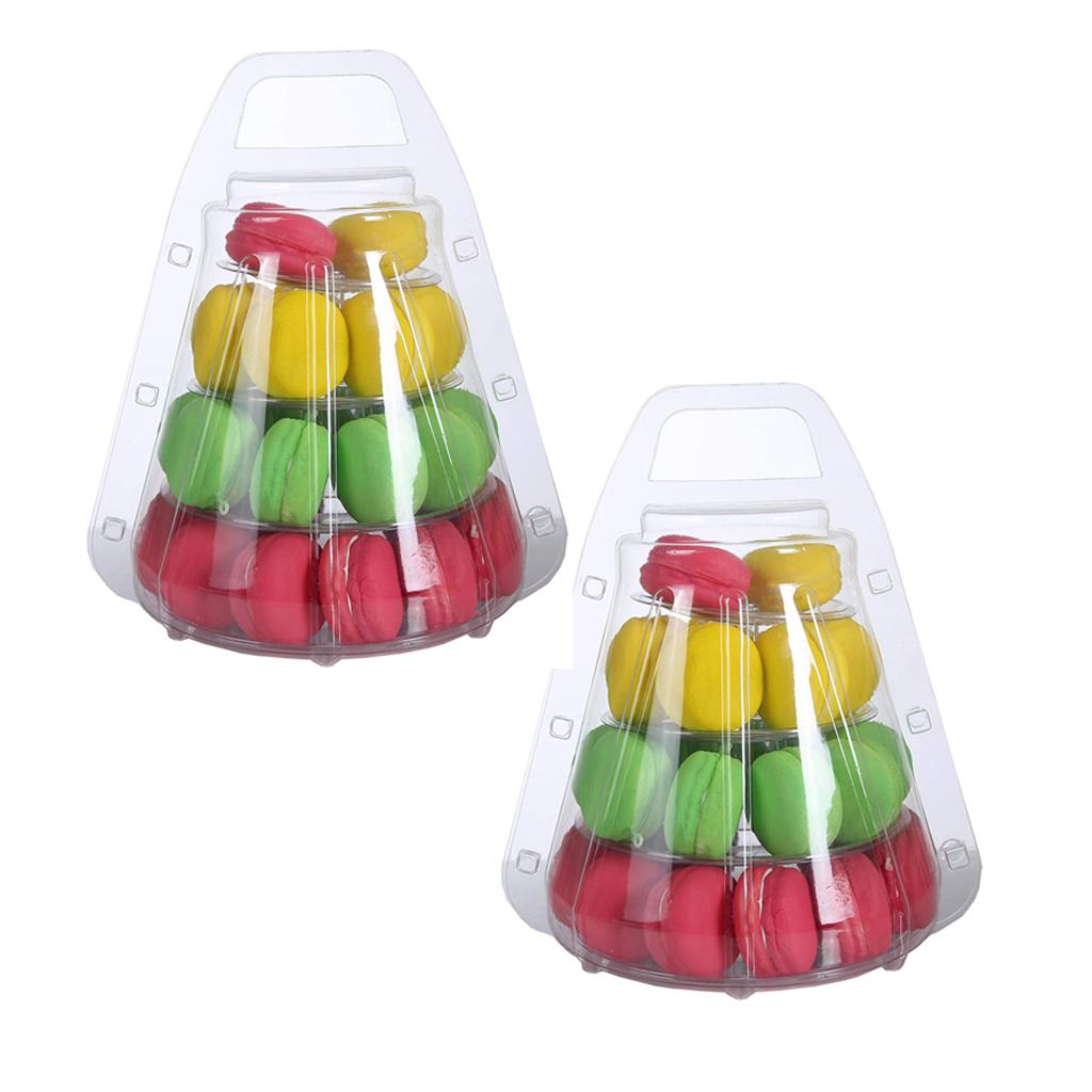 2pcs Macaron Tower Display Box Macaron Stand for French Macarons 4 Tier