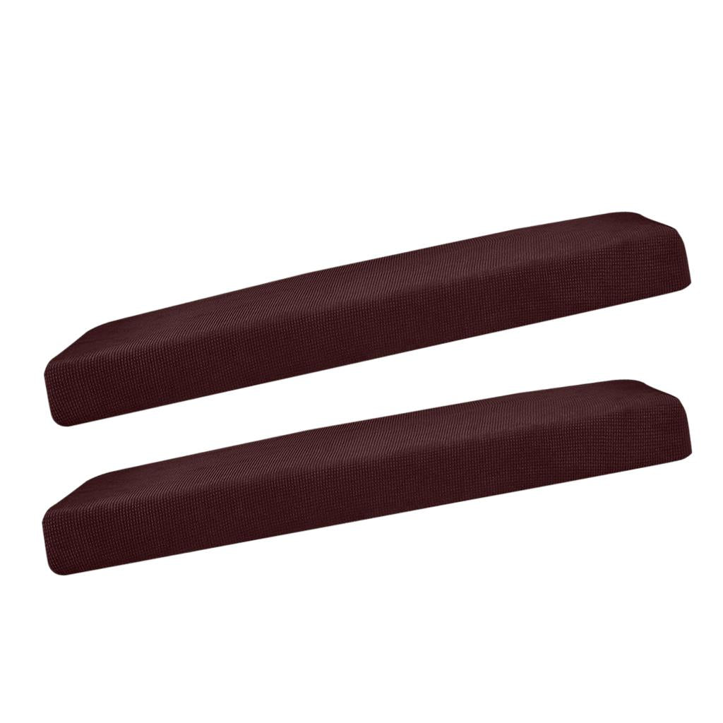 2Pcs Sofa Futon Seat Cushion Cover Couch Slipcover Dark Brown _Size L