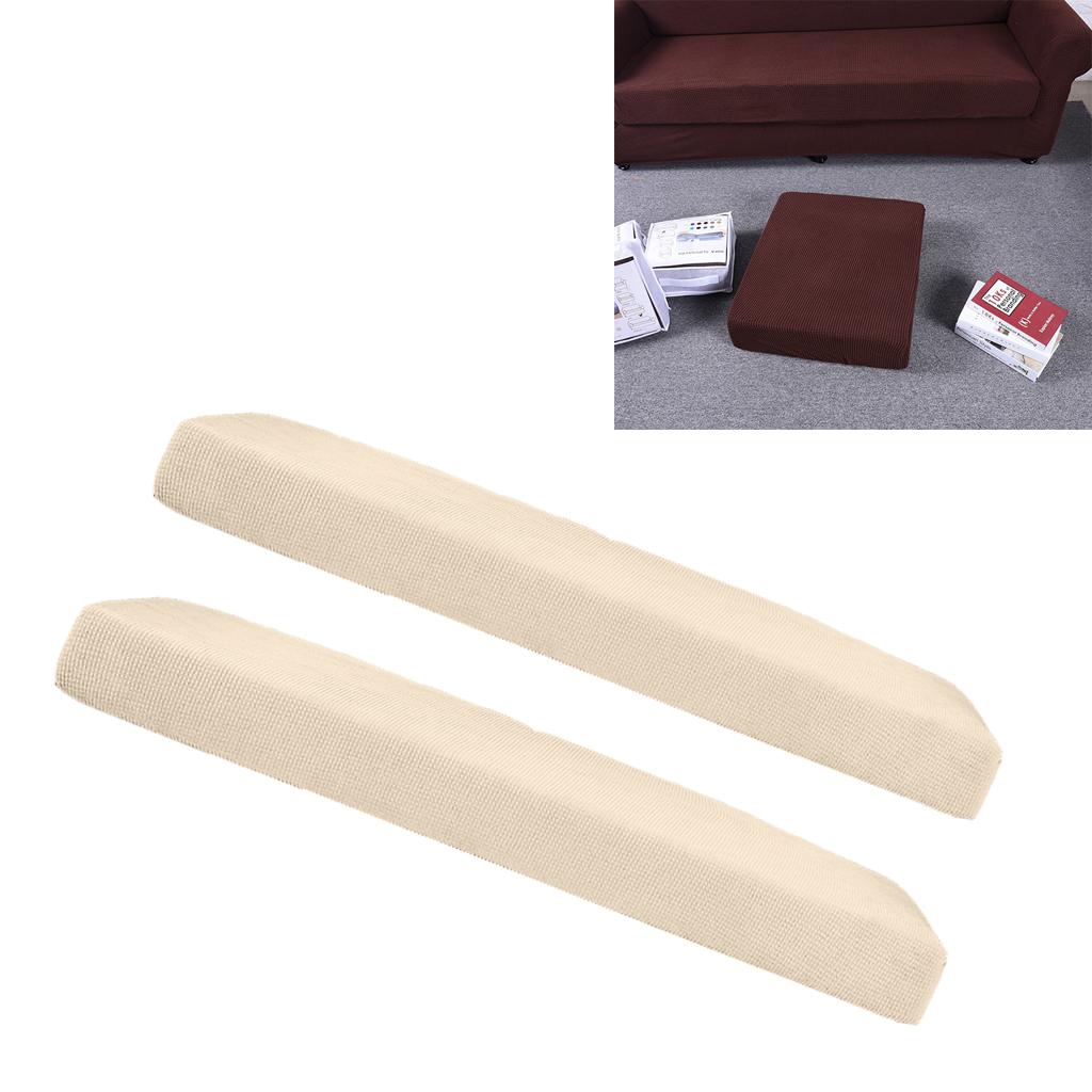 2Pcs Sofa Futon Seat Cushion Cover Couch Slipcover Protector Cream_Size L