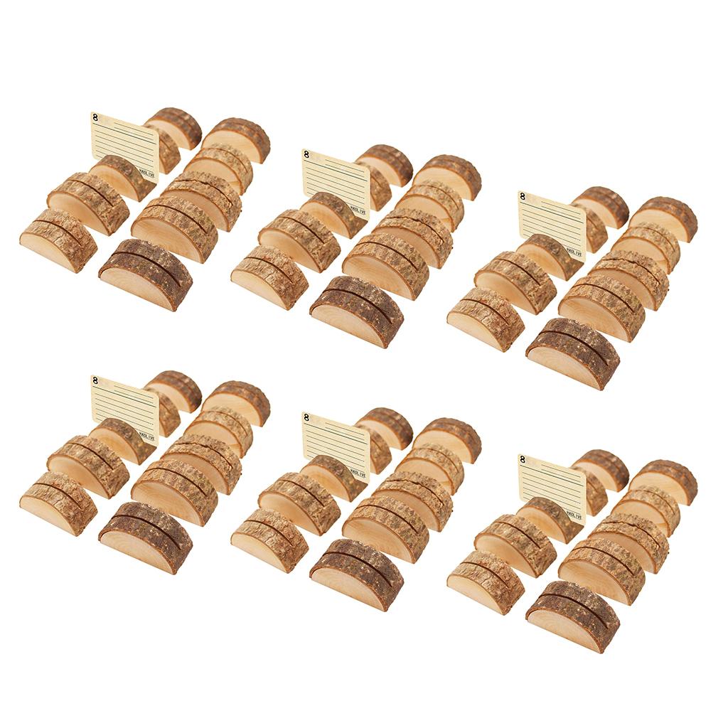 60pcs Rustic Wood Place Card Holder Party Wedding Table Name Card Holder