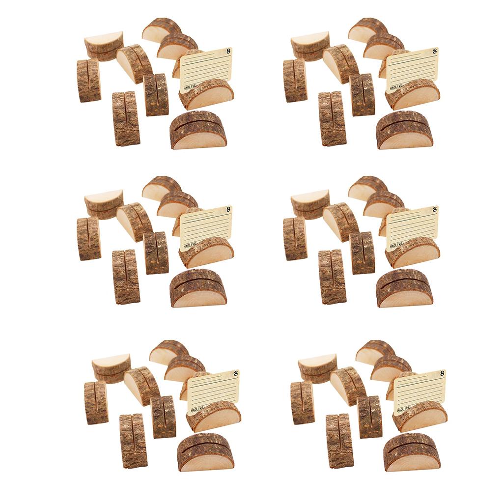 60pcs Rustic Wood Place Card Holder Party Wedding Table Name Card Holder