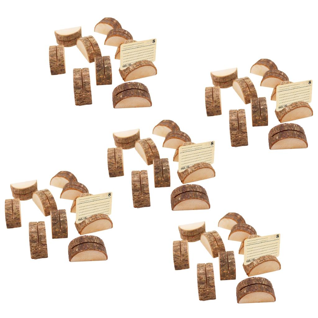 50pcs Rustic Wood Place Card Holder Party Wedding Table Name Card Holder