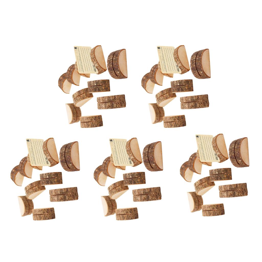 50pcs Rustic Wood Place Card Holder Party Wedding Table Name Card Holder