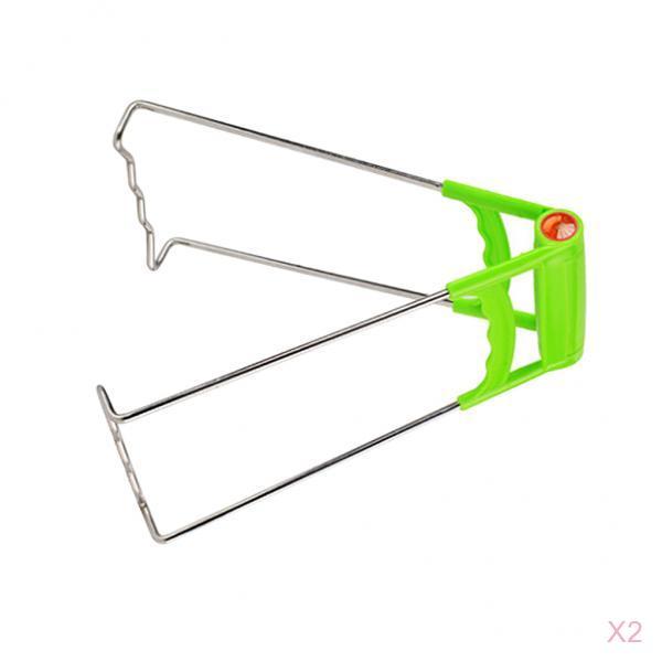 2x Stainless Plate Gripper Clip Foldable Dish Tong Anti Heat Bowl Clamp