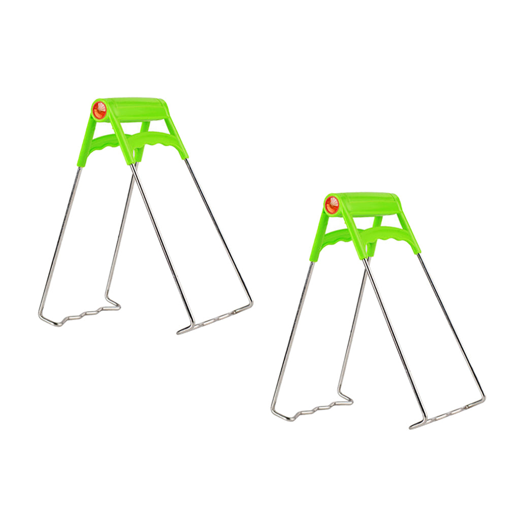 2x Stainless Plate Gripper Clip Foldable Dish Tong Anti Heat Bowl Clamp