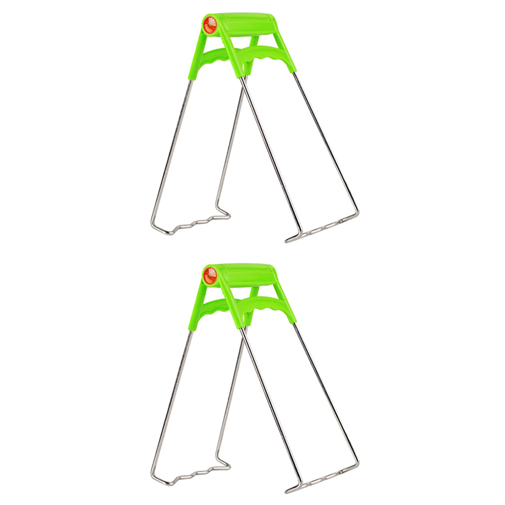 2x Stainless Plate Gripper Clip Foldable Dish Tong Anti Heat Bowl Clamp