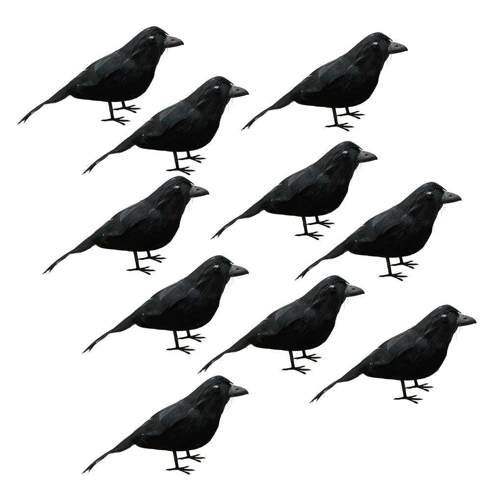 10x Artificial Realistic Woodland Birds for Garden Weding Home Decoration 1#