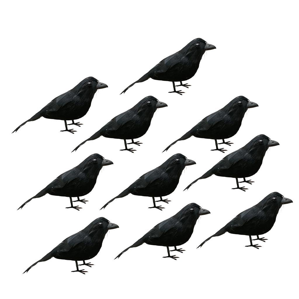 10x Artificial Realistic Woodland Birds for Garden Weding Home Decoration 1#