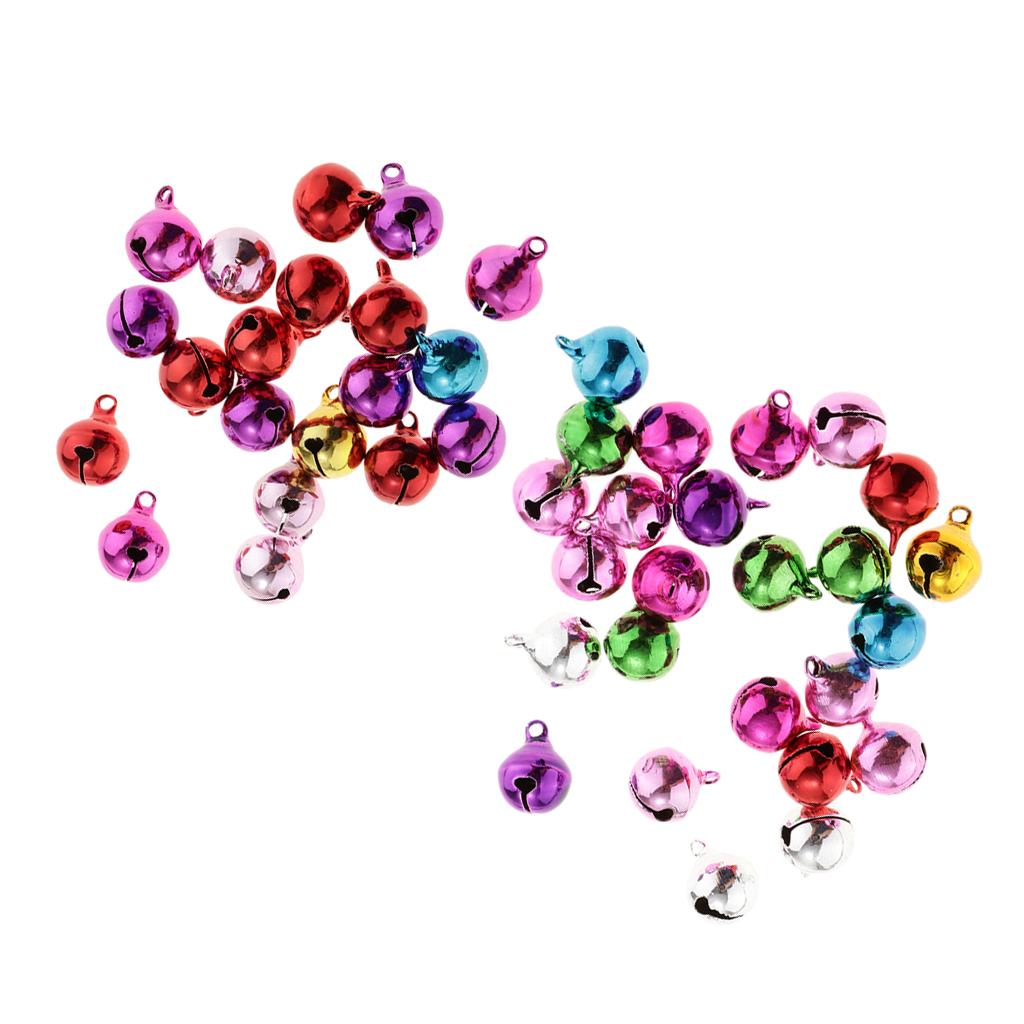 45Pc Multi-colors Copper Bells DIY Hand-woven Bracelet Necklace Accs 12&14mm