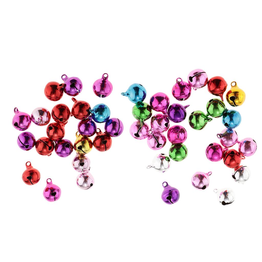 45Pc Multi-colors Copper Bells DIY Hand-woven Bracelet Necklace Accs 12&14mm