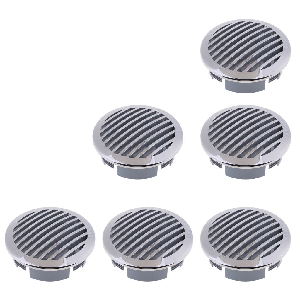 6Pcs RV Boat 4 100mm Stainless Steel Curved Clad Airflow Vent 81933SS-HP "