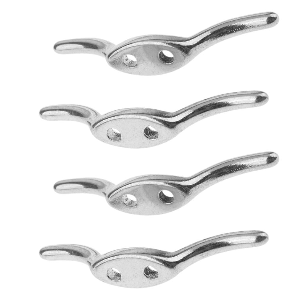 4Pcs Stainless Steel Rope Cleat Deck Mooring Marine Line Flag Anchor 67mm