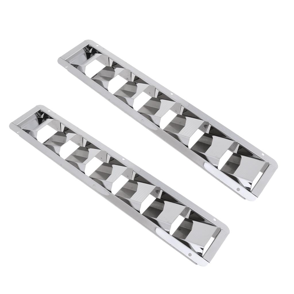 2Pcs 304 Stainless Steel Marine Boat Louver Air Vent 7 Slots Ventilation
