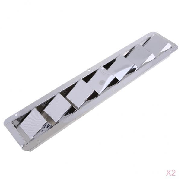 2Pcs 304 Stainless Steel Marine Boat Louver Air Vent 7 Slots Ventilation