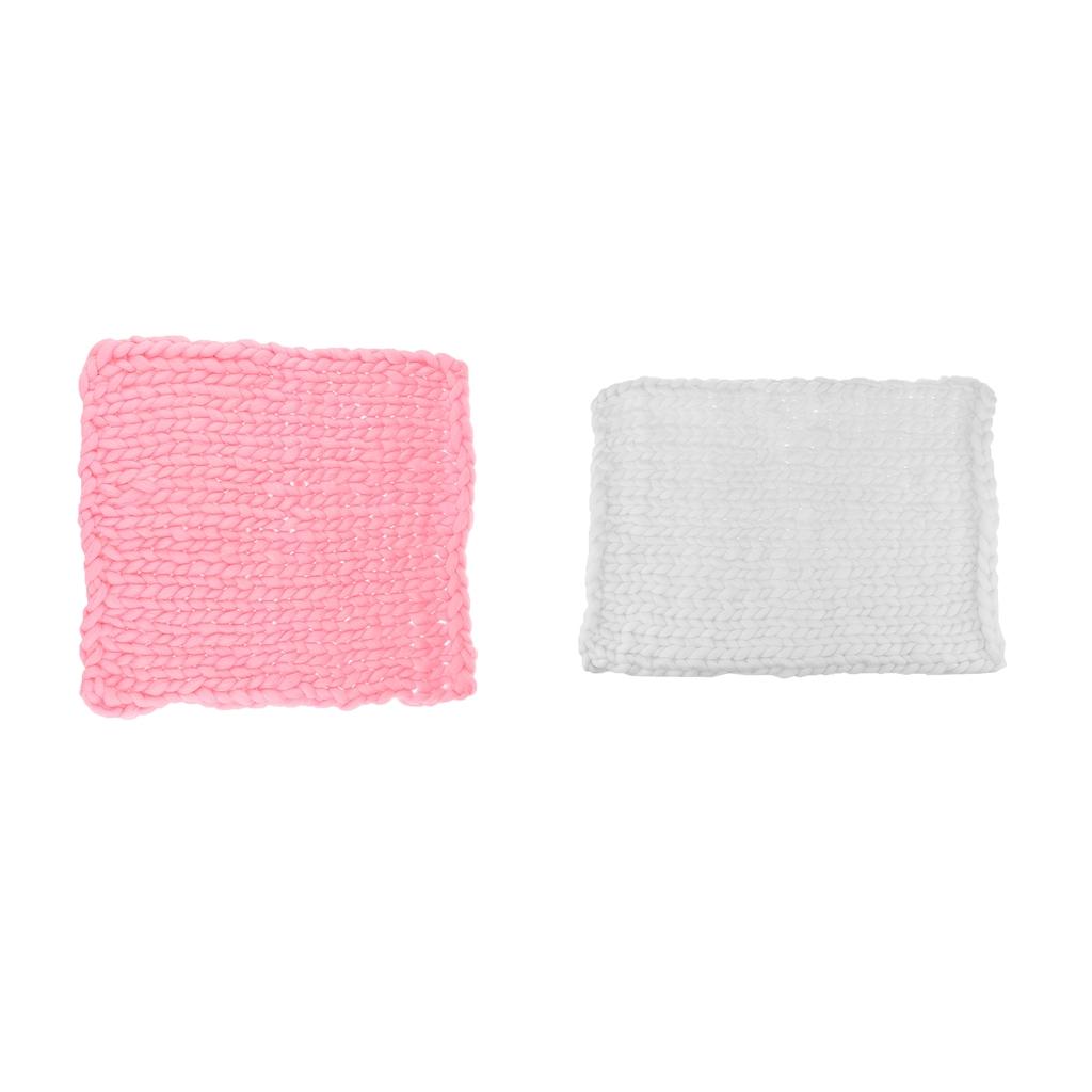 2Pcs Newborn Baby Kids Photography Props Photo Braid Knitting Wool Blanket