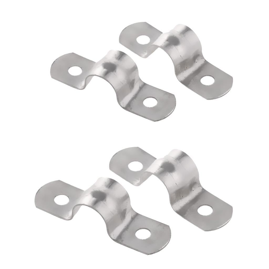 4Pcs Pipe Tube Conduit Stainless Steel Hanger U Strap Clamps Clip 8mm 10mm
