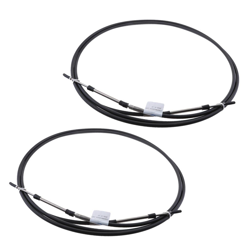 2pcs Black Throttle Shift Remote Control Box Cable for Yamaha Outboard 13 FT