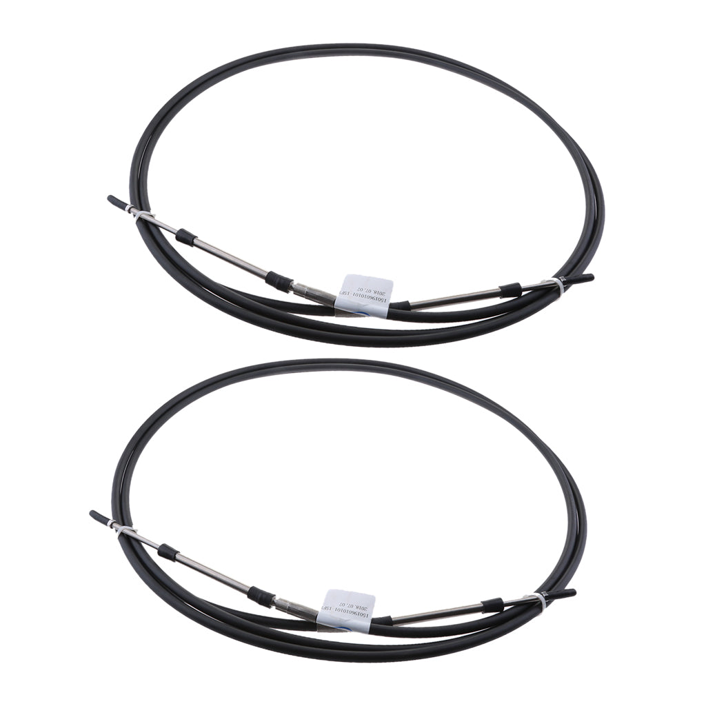 2pcs Black Throttle Shift Remote Control Box Cable for Yamaha Outboard 16 FT