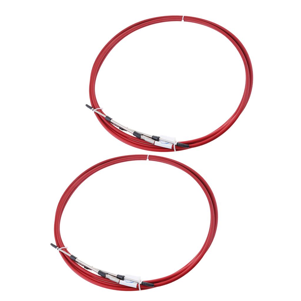 2pcs Red Throttle Shift Remote Control Box Cable for Yamaha Outboard 11 FT