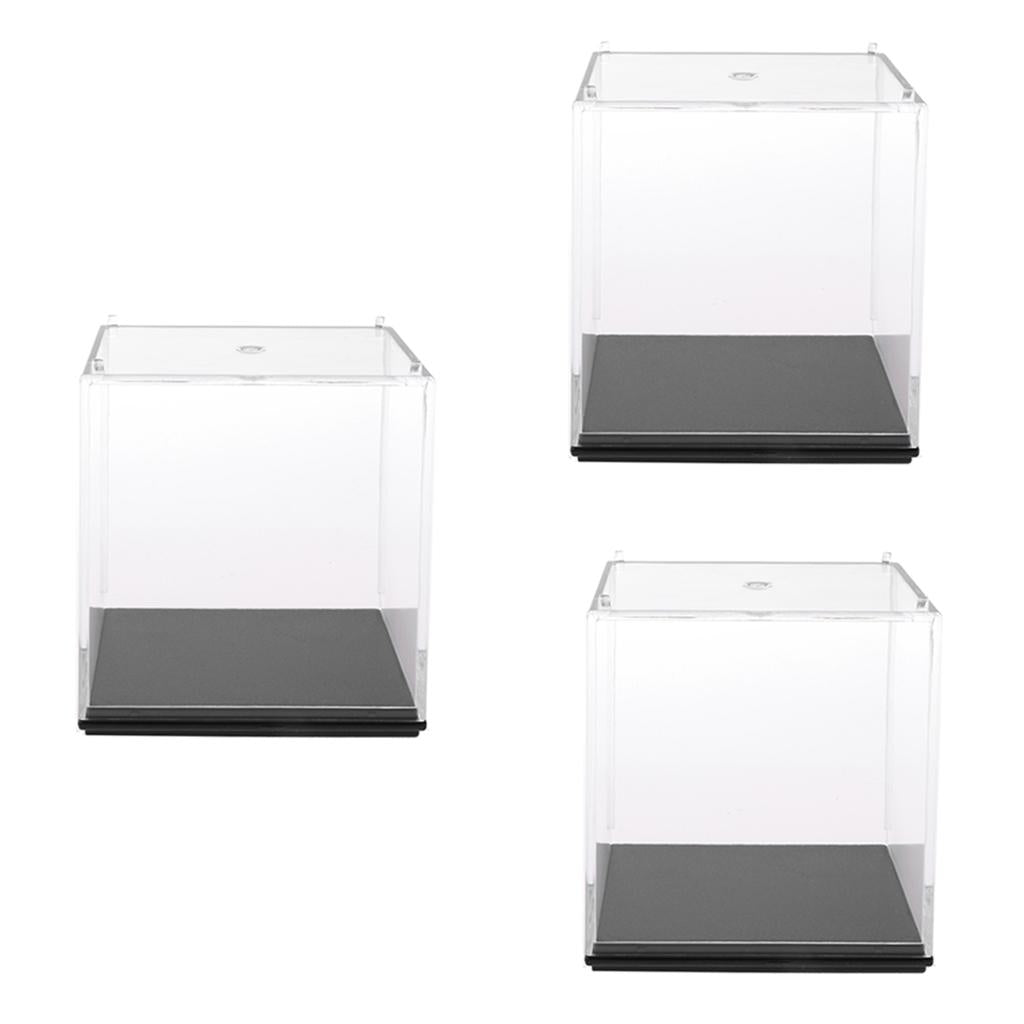 3Pcs Model Display Case Dustproof Protection Display Box for Figure 7x7x7cm