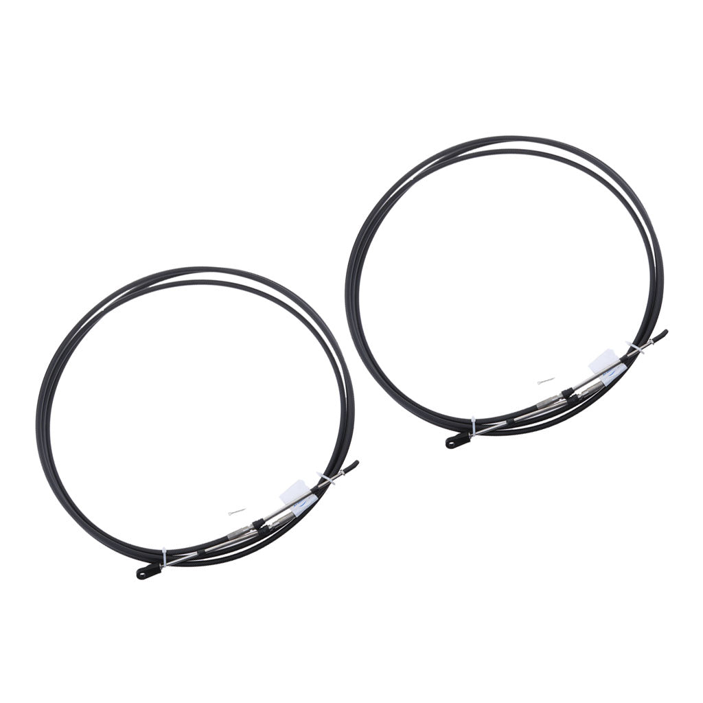 2pcs Universal Throttle Cable Black for Marine Boat Motor Control Lever 8 FT