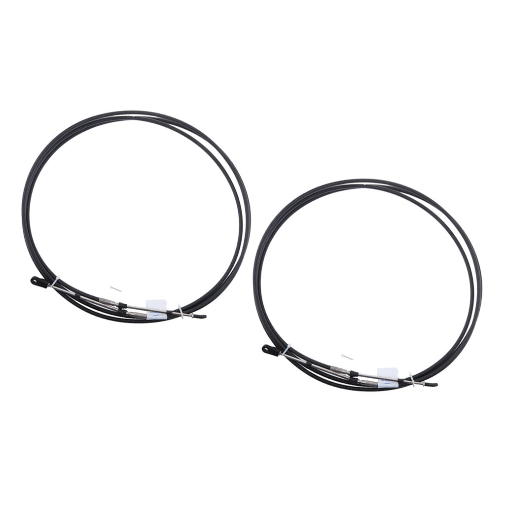 2pcs Universal Throttle Cable Black for Marine Boat Motor Control Lever 10FT