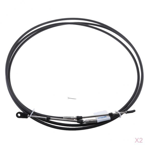 2pcs Universal Throttle Cable Black for Marine Boat Motor Control Lever 10FT