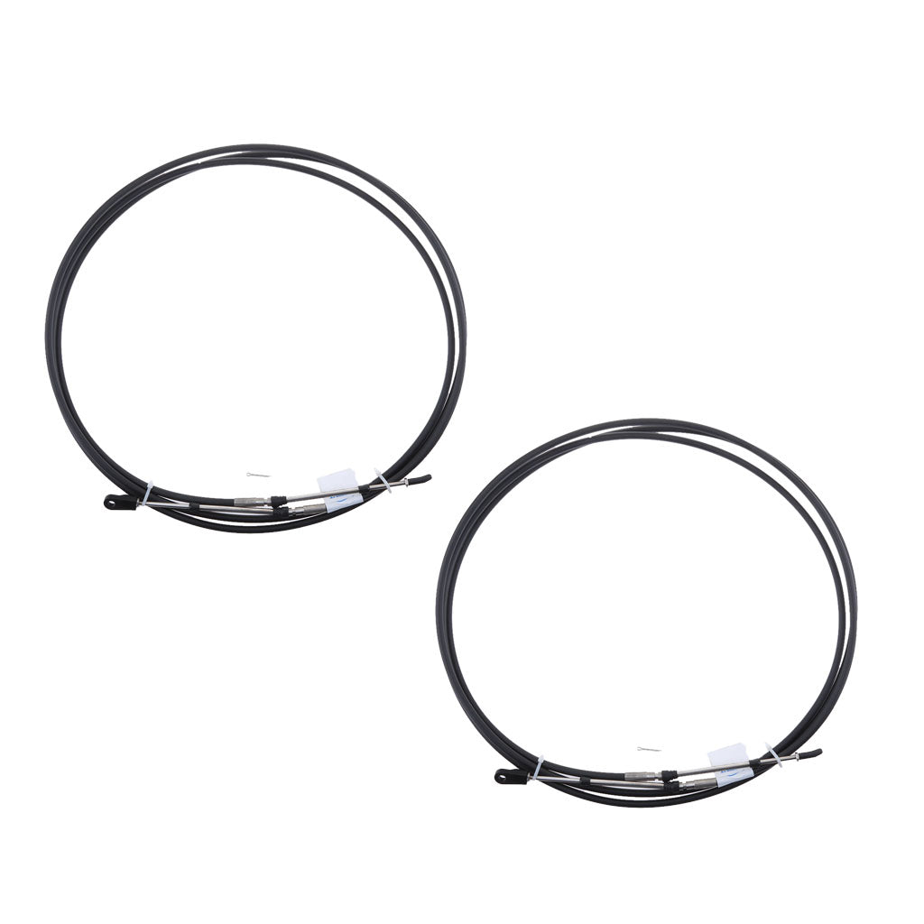 2pcs Universal Throttle Cable Black for Marine Boat Motor Control Lever 10FT