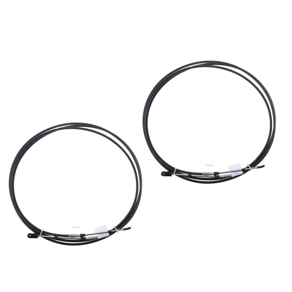 2pcs Universal Throttle Cable Black for Marine Boat Motor Control Lever 11FT
