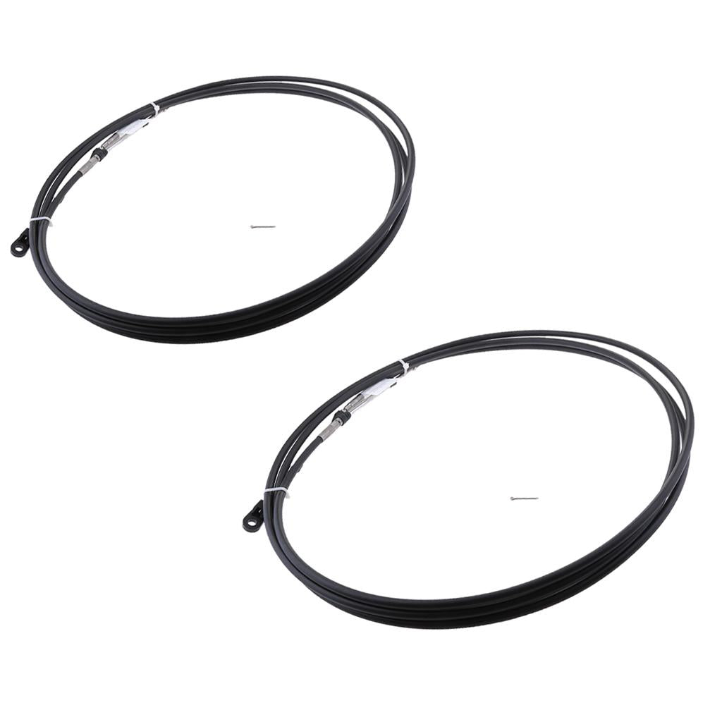 2pcs Universal Throttle Cable Black for Marine Boat Motor Control Lever 26FT
