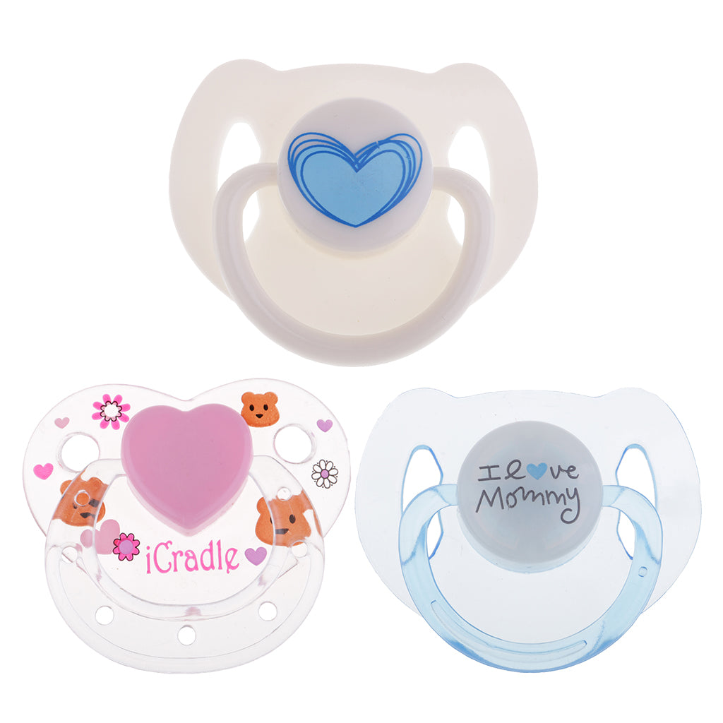 3 Pieces Cute Dummy Cartoon Magnetic Pacifier for Reborn Baby Supplies