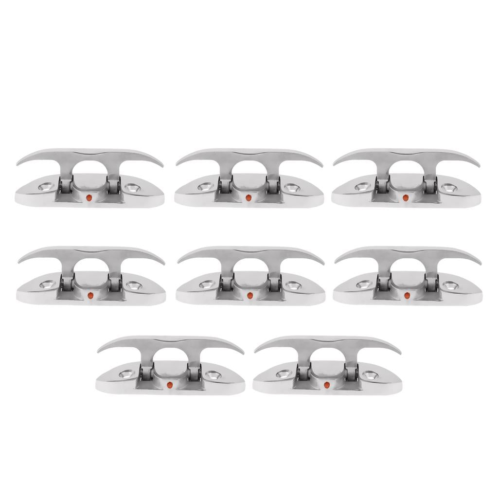 8 Pieces Folding Cleat Mount Marine Boat Hardware Stainless Steel 316
