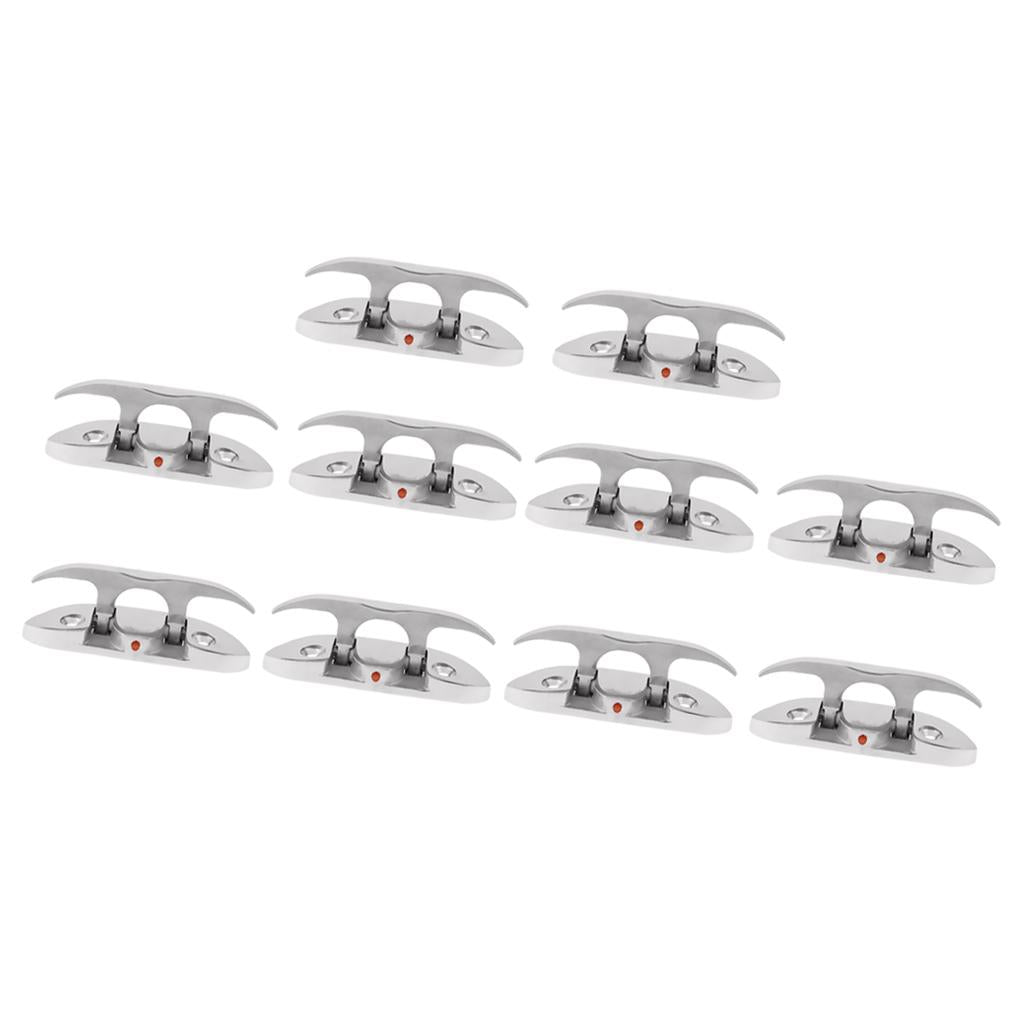 10 Pieces Folding Cleat Mount Marine Boat Hardware Stainless Steel 316