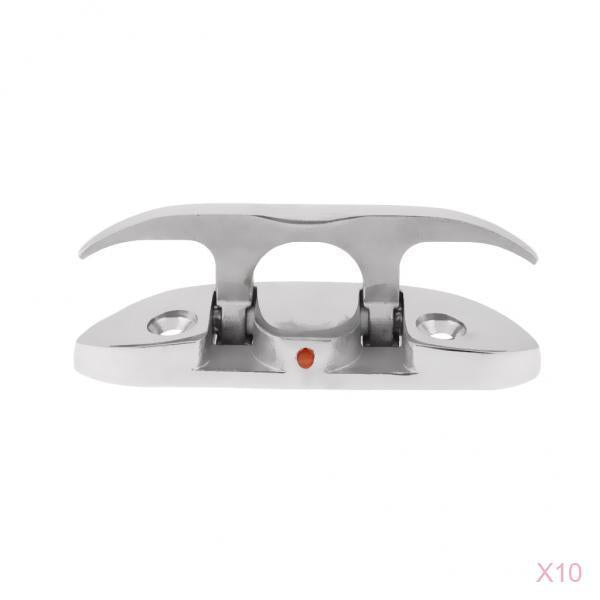 10 Pieces Folding Cleat Mount Marine Boat Hardware Stainless Steel 316