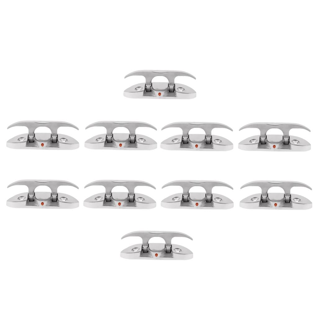 10 Pieces Folding Cleat Mount Marine Boat Hardware Stainless Steel 316