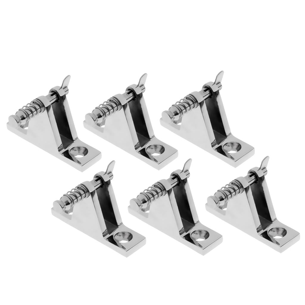 6 Pieces Boat Canopy/Cover Quick Release Pin Deck Mount Bimini Top Fittings