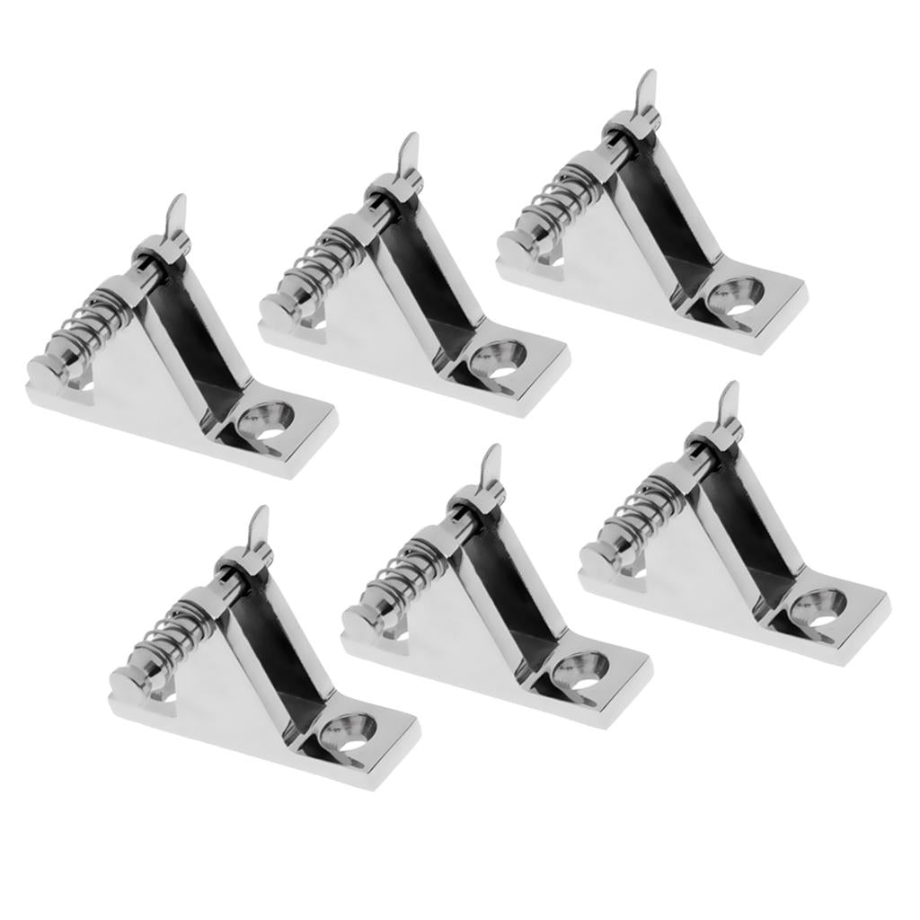 6 Pieces Boat Canopy/Cover Quick Release Pin Deck Mount Bimini Top Fittings