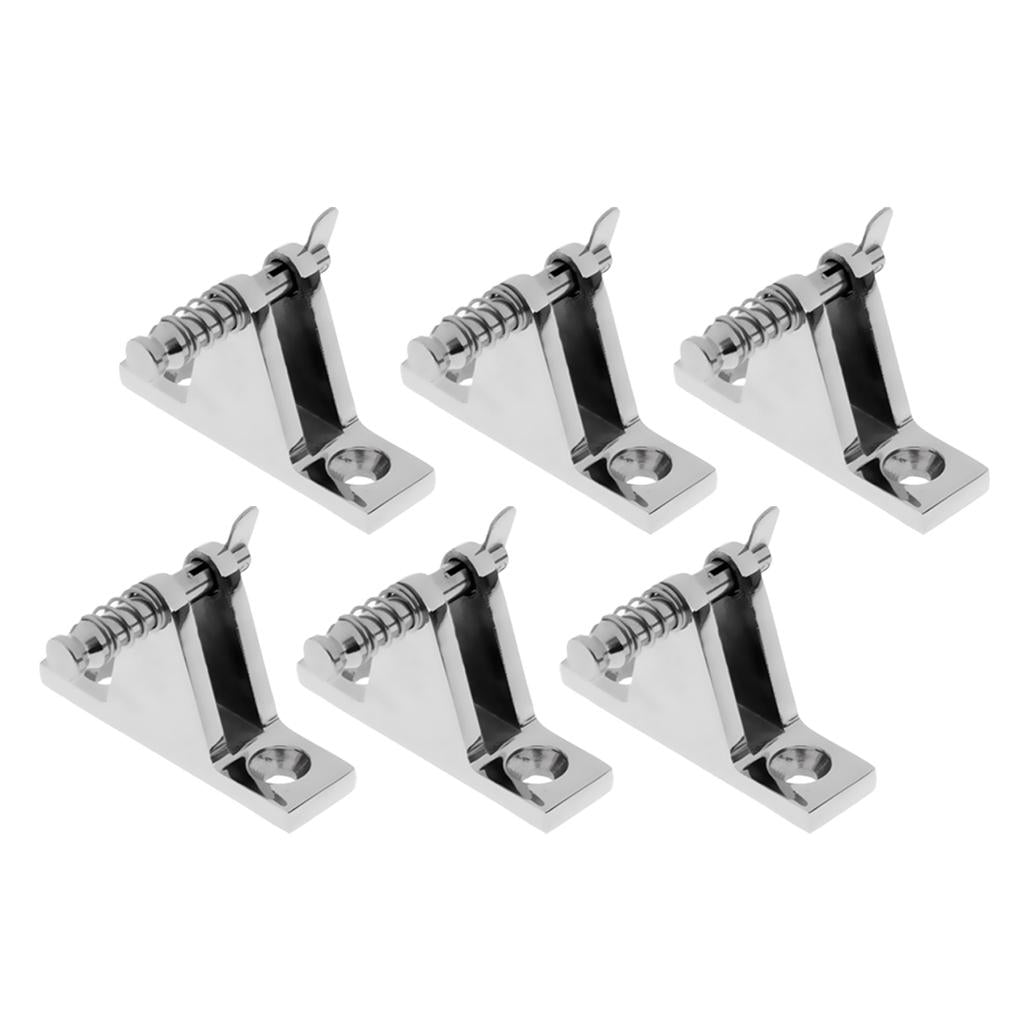 6 Pieces Boat Canopy/Cover Quick Release Pin Deck Mount Bimini Top Fittings