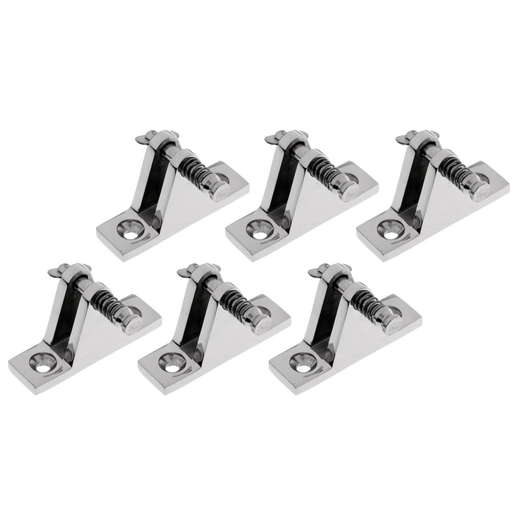 6Pieces 316 Stainless Steel Bimini Boat Top Deck Hinge Fitting Quick Release