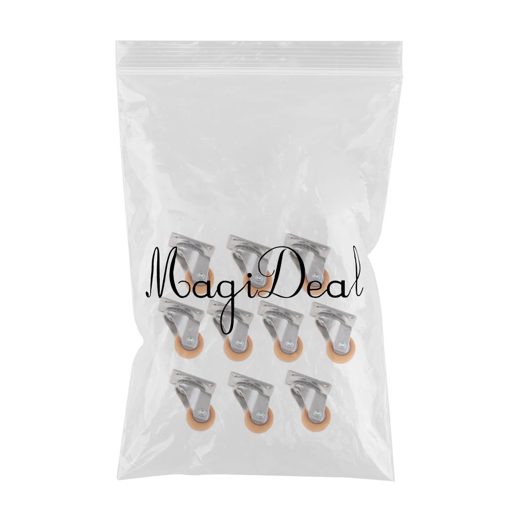 10x Nylon All Swivel Caster Wheels Plate Caster for Trolleys Orange 38mm