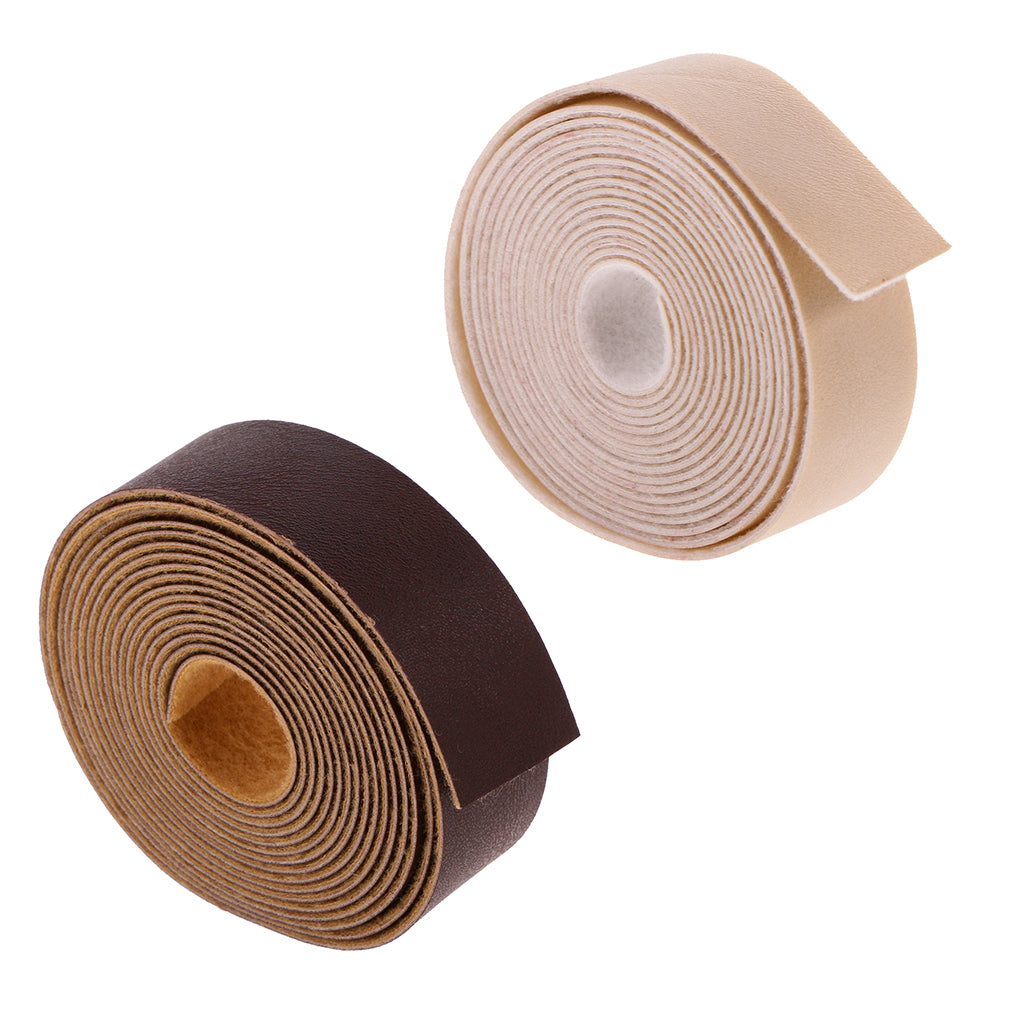 2 Rolls 10m DIY PU Leather Straps Wide Strips Belt Handbag Crafts 2cm Wide
