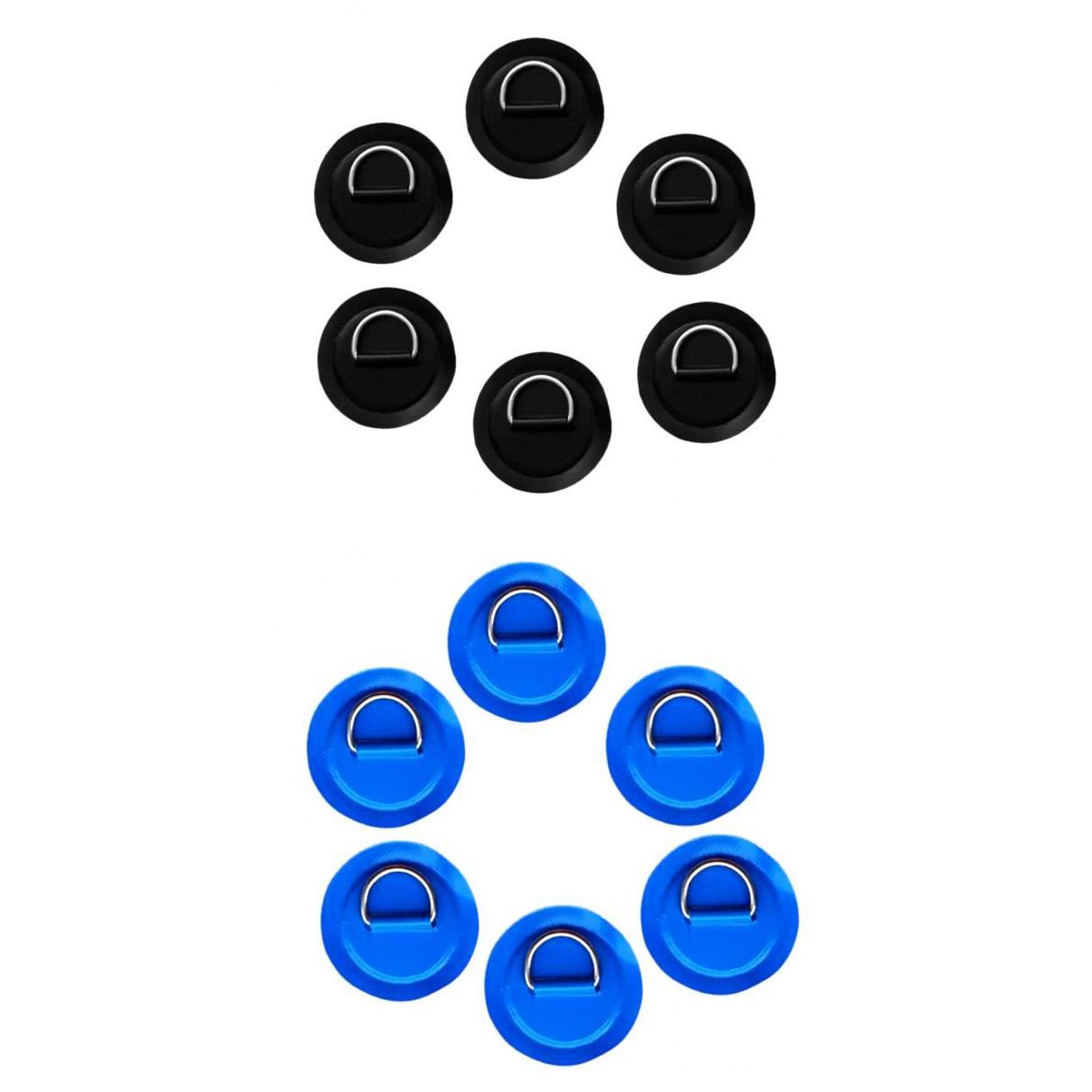 12Pcs Kayak Inflatable Boat Stainless Steel D Ring PVC Patch Black Blue
