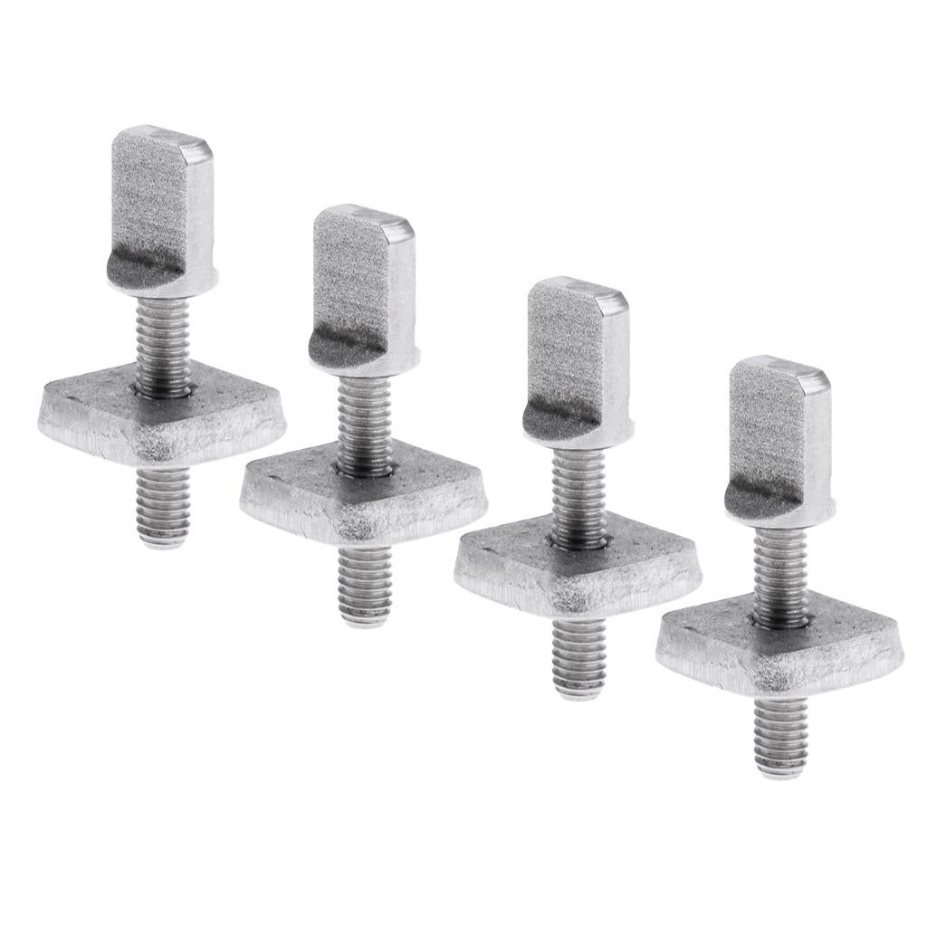 4PC Stainless Steel Fin Screw and Plate Set Tool for SUP Longboard Surfboard