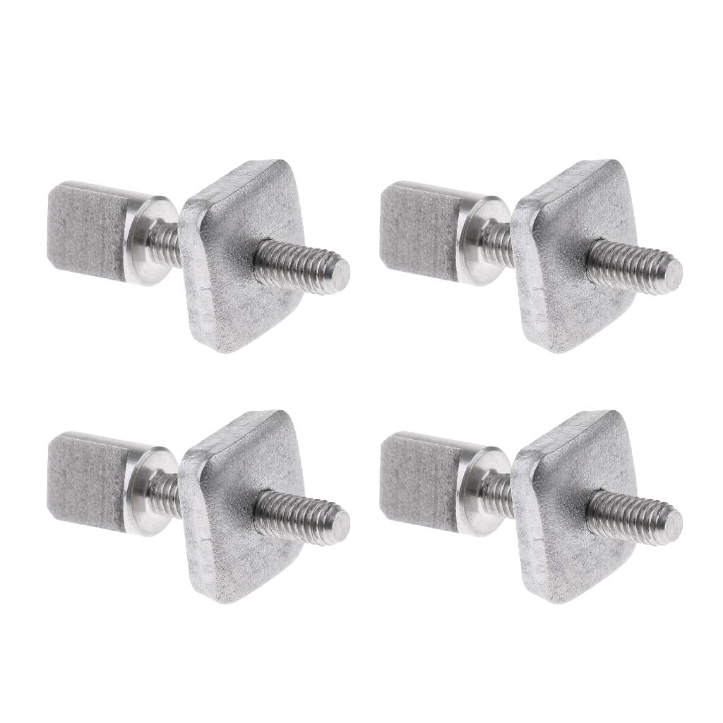 4PC Stainless Steel Fin Screw and Plate Set Tool for SUP Longboard Surfboard