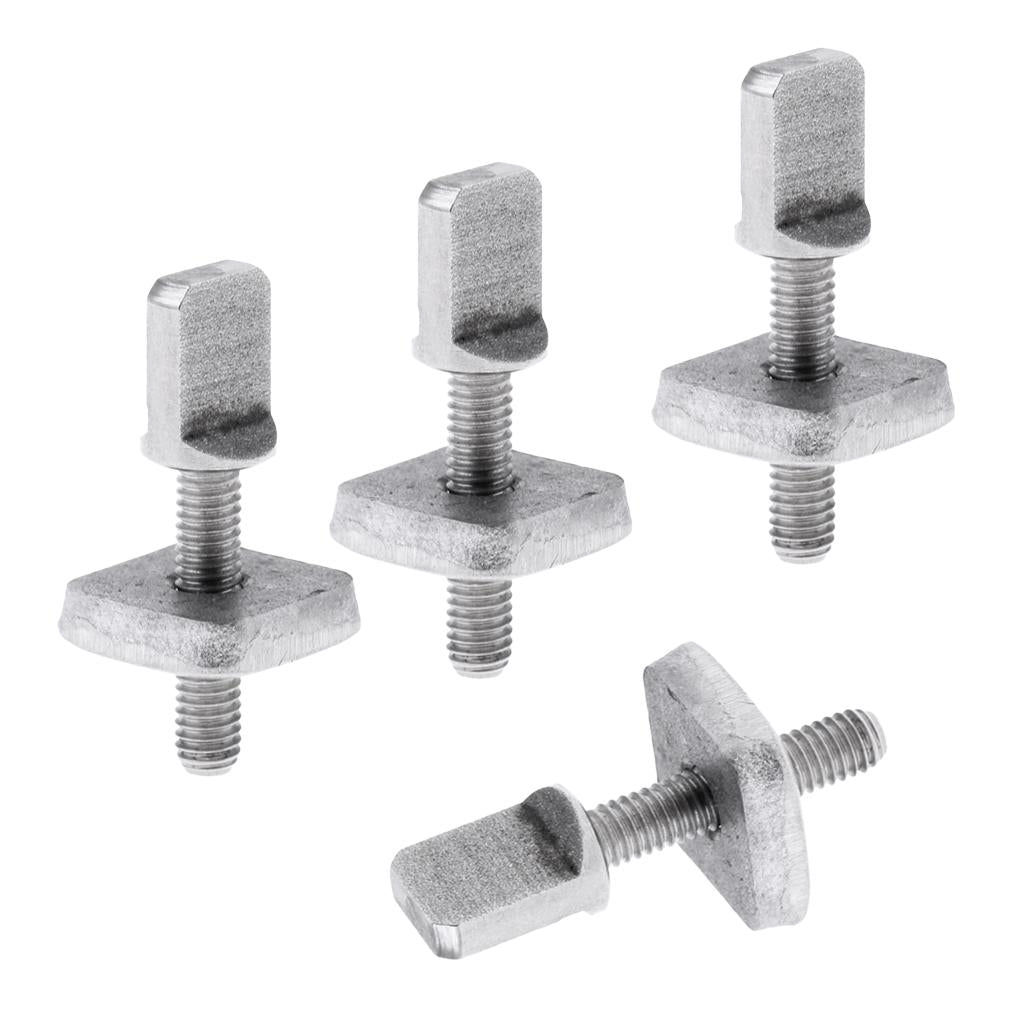 4PC Stainless Steel Fin Screw and Plate Set Tool for SUP Longboard Surfboard