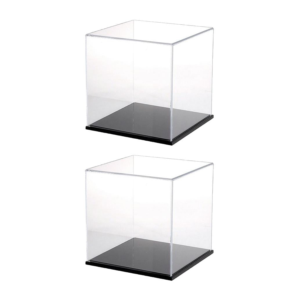 2Pcs Clear Acrylic Display Case Show Box 8cm for Amiibo Funko POP Figure Toy